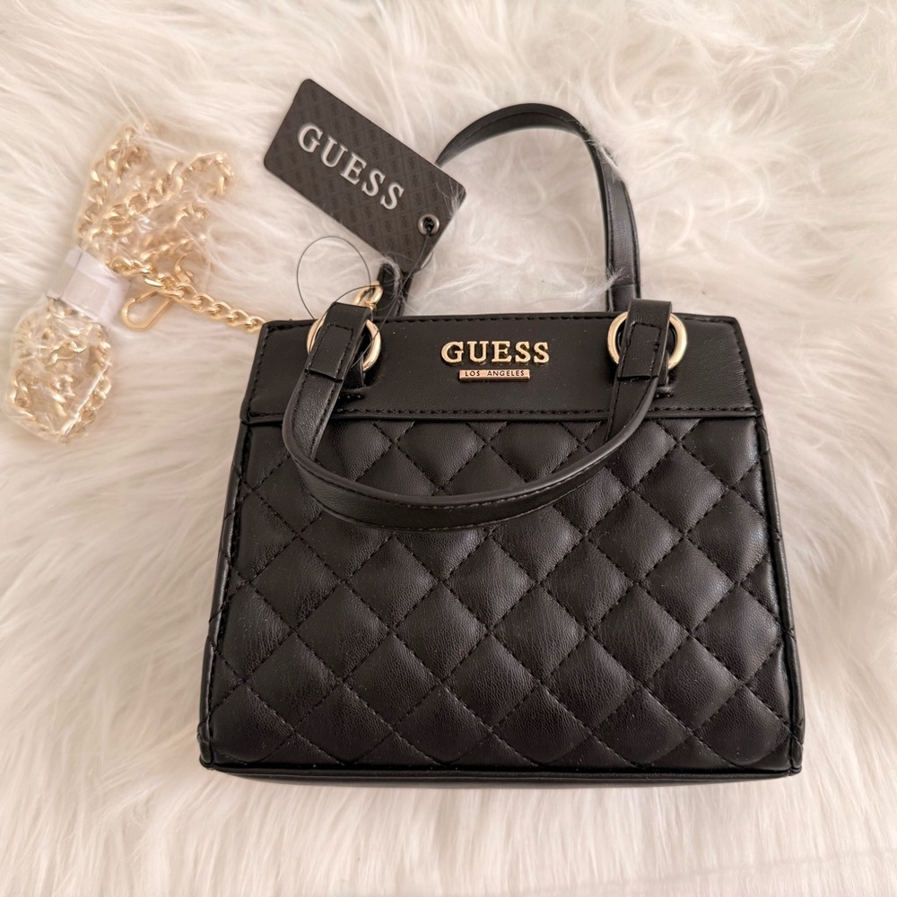 GUESS Black Quilted Mini Bag